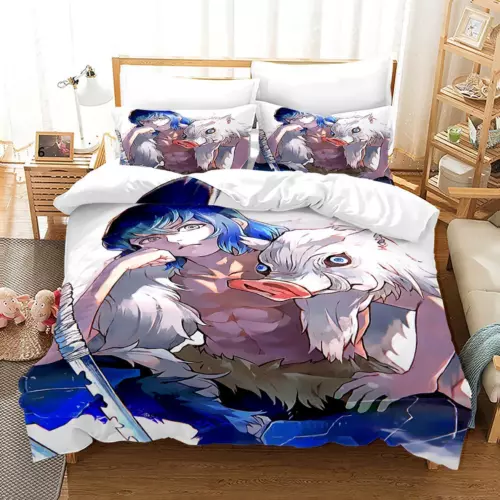 3-teiliges Demon Slayer Bettwäsche-Set Steppdecke Bettbezug Single Double King Size UK - Bild 10 von 49