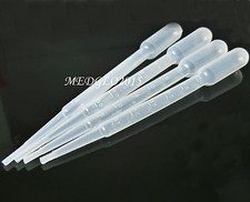 100x Plastic Disposable Transfer Pipettes 155mm Pipets Eye Droppers 3ml