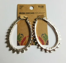 Iron Orchid Studio Rose Gold Tone Teardrop Texture Jewerly Pierced Earrings 