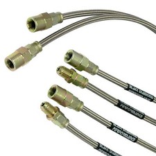 Black Diamond Stainless Braided 4 Line Brake Hose Kit For Peugeot 306 GTI-6