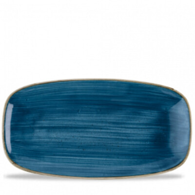 Churchill Stonecast Oblong Plate No.4 Java Blue 35,5 x 18,9 cm Platte blau