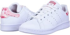 adidas Originals unisex-child Stan Smith Sneaker , White/White/Power Pink , 5 Bi