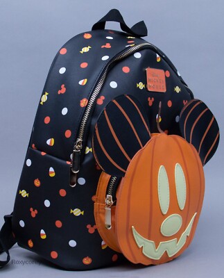 BioWorld Disney Mickey Mouse Pumpkin Glow in The Dark Backpack NWT Disney Bioworld Backpack Mickey Pumpkin HALLOWEEN Glow  main image 2