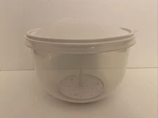 Tupperware Clear Super Crisper Lettuce Keeper Large #1424 White Spike Dome Seal