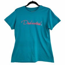 Under Armour Womens Active Top Shirt Blue "Dedicated" Medium M Workout EUC