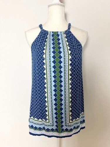 Blouse Femme Max Studio - Taille M - Imprimé Bleu Et Beige - Maille - Occasion