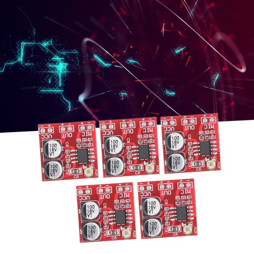 5tlg Elektret Mikrofon Verstärkermodul Einstellbare Verstärkung LM386 NEU - Bild 2 von 12