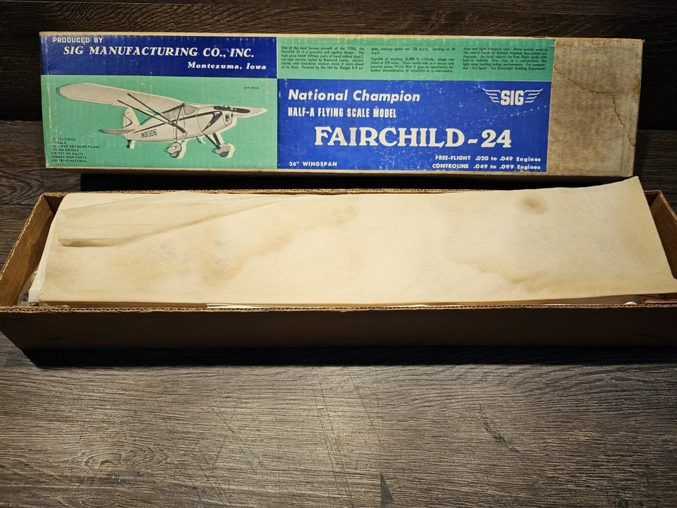 DE COLECCIÓN Sig manufacturing Fairchild 24, 36" WINGSPAN ESCALA 1" Foto 3 de 4