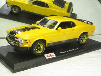 1970 FORD MUSTANG MACH 1 YELLOW  GOLD RIMS NEW IN BOX  NIB