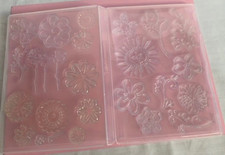 Flower Cling stamp set in plastic storage case
