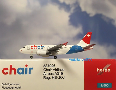 Herpa Wings 1:500  Airbus A319  Chair Airlines HB-JOJ  537926  Modellairport500
