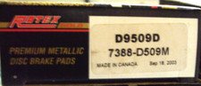 Front Disc Brake Pad Set, Semi-Metallic - Rotex D9509D