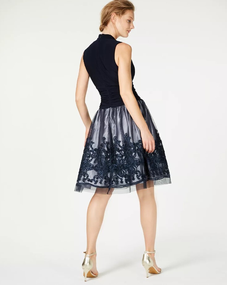 sl fashions illusion soutache trim party dress SL Fashions | Dresses | Sl Fashions Illusion Soutache Trim Party Dress Navy Size 6 Womens Dress Nwt