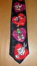 Men's Looney Tunes Mania Neck Tie Bugs Bunny, Daffy Duck, Taz, Sylvester New