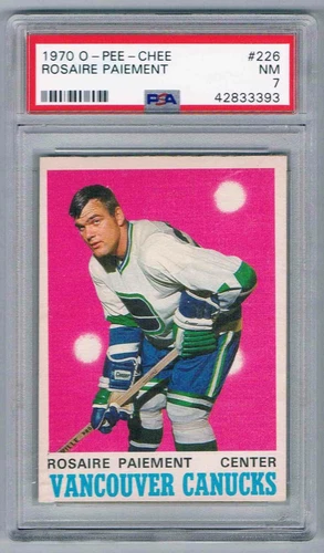 1970-71 O-PEE-CHEE ROSAIRE PAIEMENT ROOKIE PSA 7 VANCOUVER CANUCKS #226