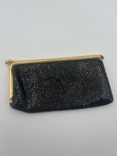 Vtg. Black Mesh Evening Bag W/ Hong Kong Tag Inside Clutch