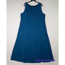 Jete. teal/blue sleeveless maxi dress with front slit lace up tie front size 22W