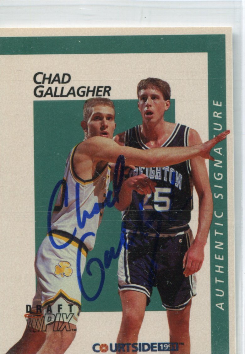 1991 Courtside - CHAD GALLAGHER - Autograph Rookie - CREIGHTON BLUEJAYS