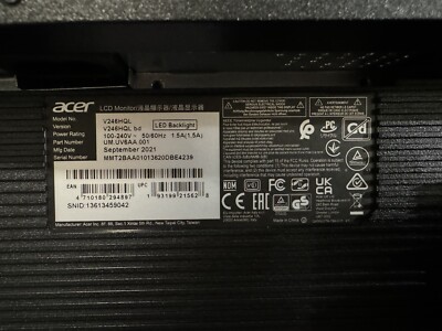 Acer V6 V246HQL 23.6'' VA LED Computer Monitor - UM.UV6AA.001