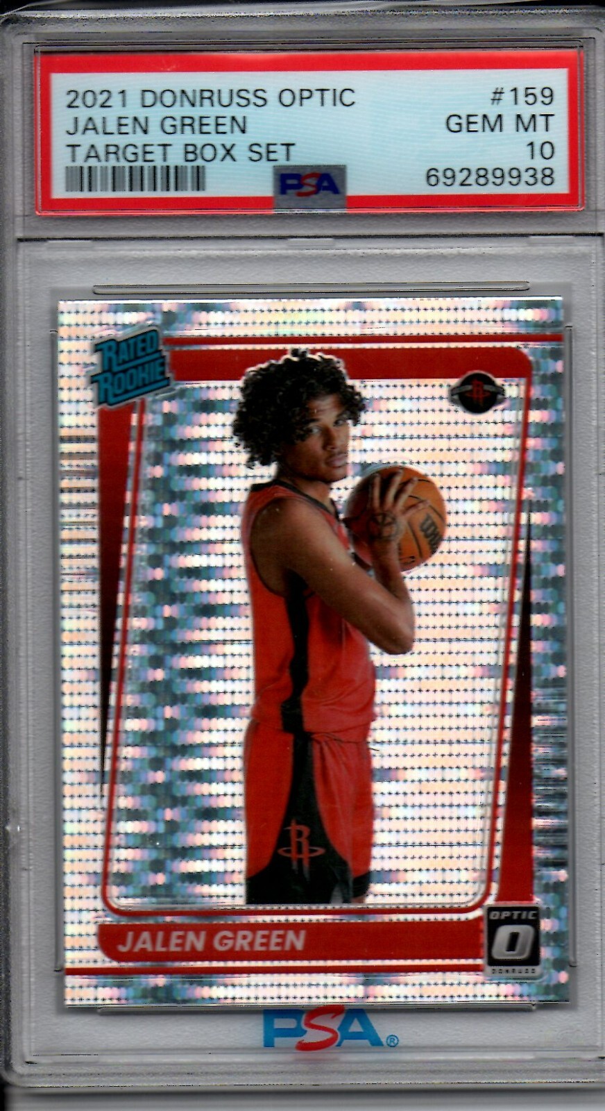 Jalen Green Houston Rockets 2021-22 Donruss Optic Rookie Pulsar Prizm PSA 10 Gem