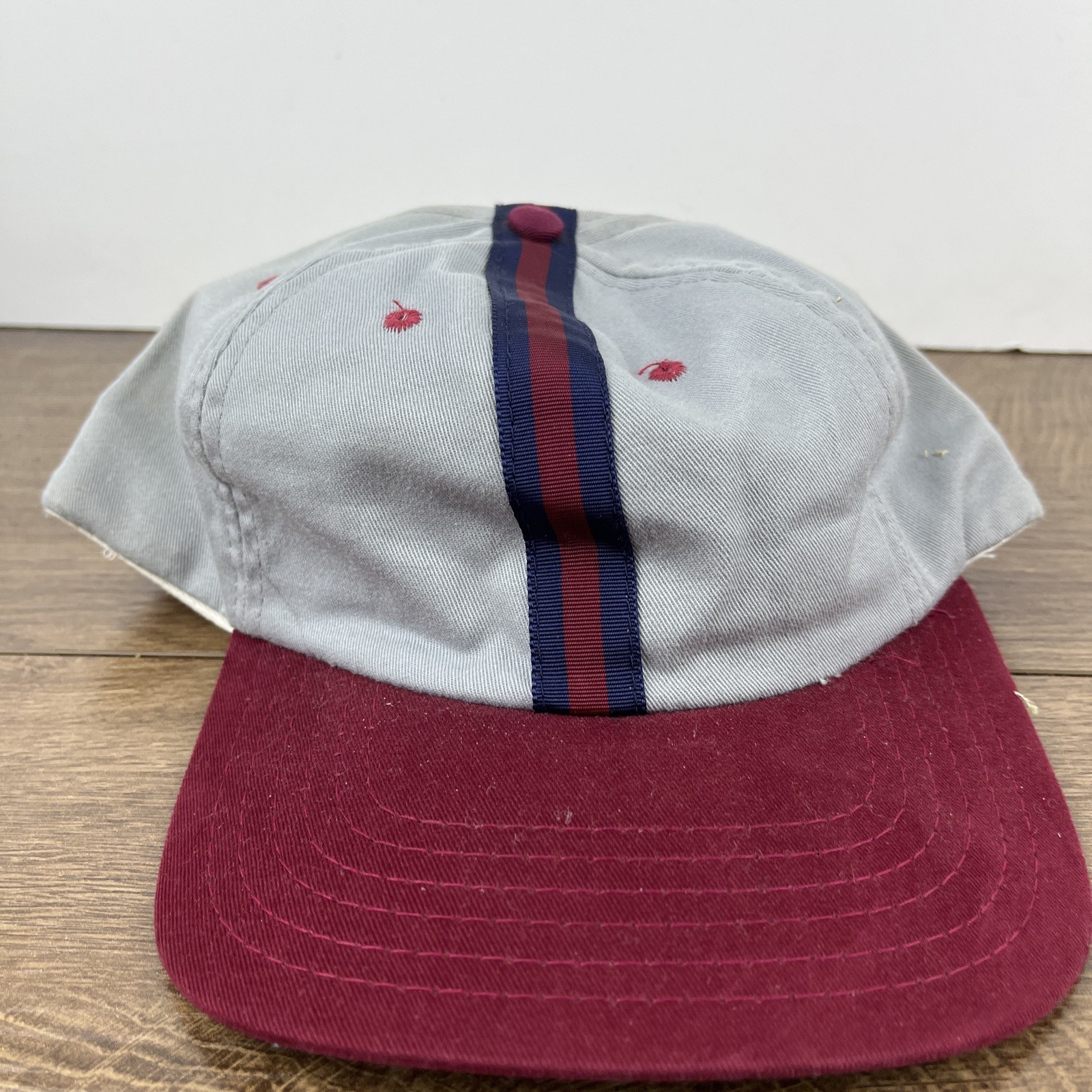 Gray Red Snapback Hat Athletic Adjustable Gray Ad… - image 5