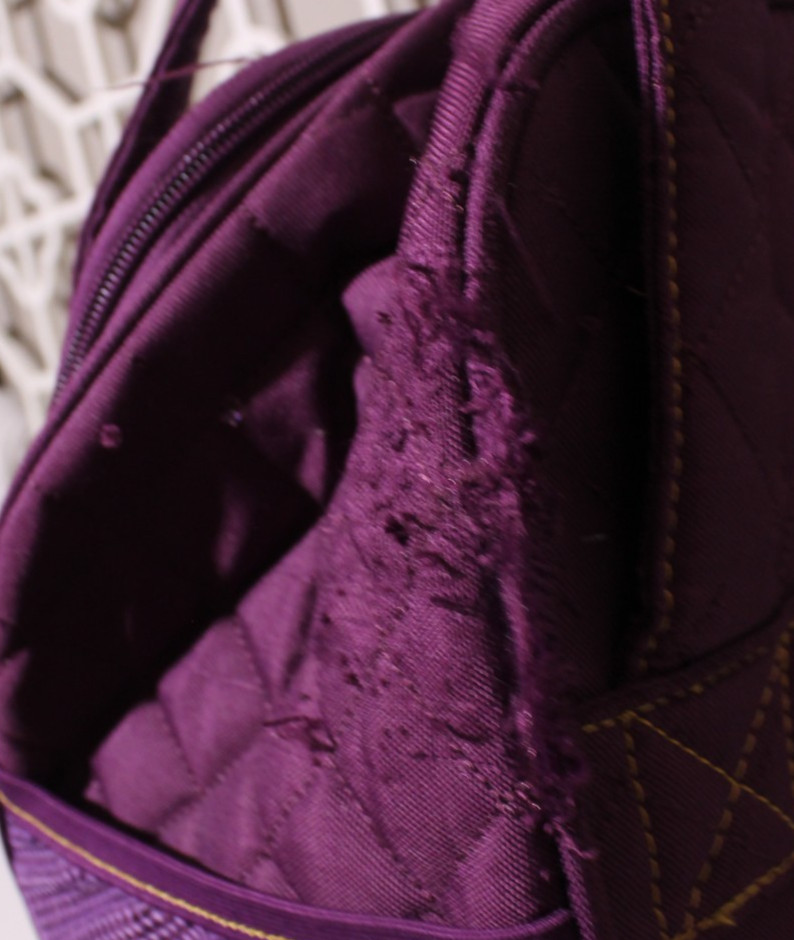 DELSEY PARIS Rolling Tote Bag Purple Quilted Under-Seater 2 Wheels Travel