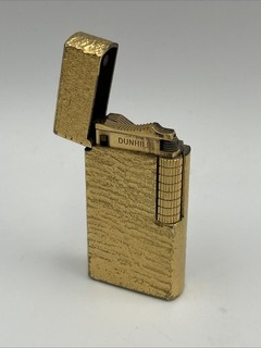 Dunhill London Pocket Lighter Textured Gold Plated Body Unboxed Untested