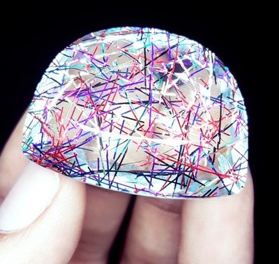 Natural Rutile Quartz 81+ Ct Certified Loose Gems Transparent Fancy Cut Gem M158