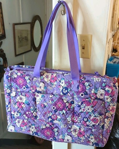 Vera Bradley Diaper Bag Womens Quilted Zippered Purple Multi Color Floral XL
