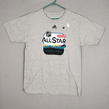 Adidas To Go Tee Shirt San Jose Sharks Gray NHL All Star Game 2019 Mens Size L