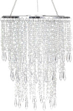 Sparkling Iridescent Beaded Chandeliers 8.6 Inches Diameter for Wedding Centerpi