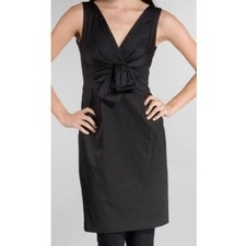 Nanette Lepore Unfaithful Linen Taffeta Dress Little Black Dress w/ Bow Sz 8 NEW
