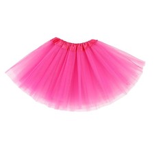Pink Tutu, 3 Layered Tulle Skirt for Ballerina Dance, Elastic Waist Tutus Gir...