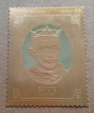 Staffa 1977 Canute 23k gold foil MNH stamp
