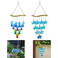 Glass Wind Chime Ornament Gift for Grandmother Mother Friends Outdoor Decoration