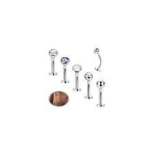 5PCS 316L Stainless Steel Floating Belly Button Rings for Women 14G Petite Fl...