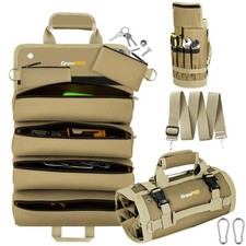 Roll Up Tool Bag, Tool Roll Up Bag with Detachable Tool Pouches, Soft Rollabl...