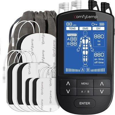 Comfytemp TENS/EMS Schmerztherapie Gerät 4 Kanäle 8 Elektroden 24 Modi K6106