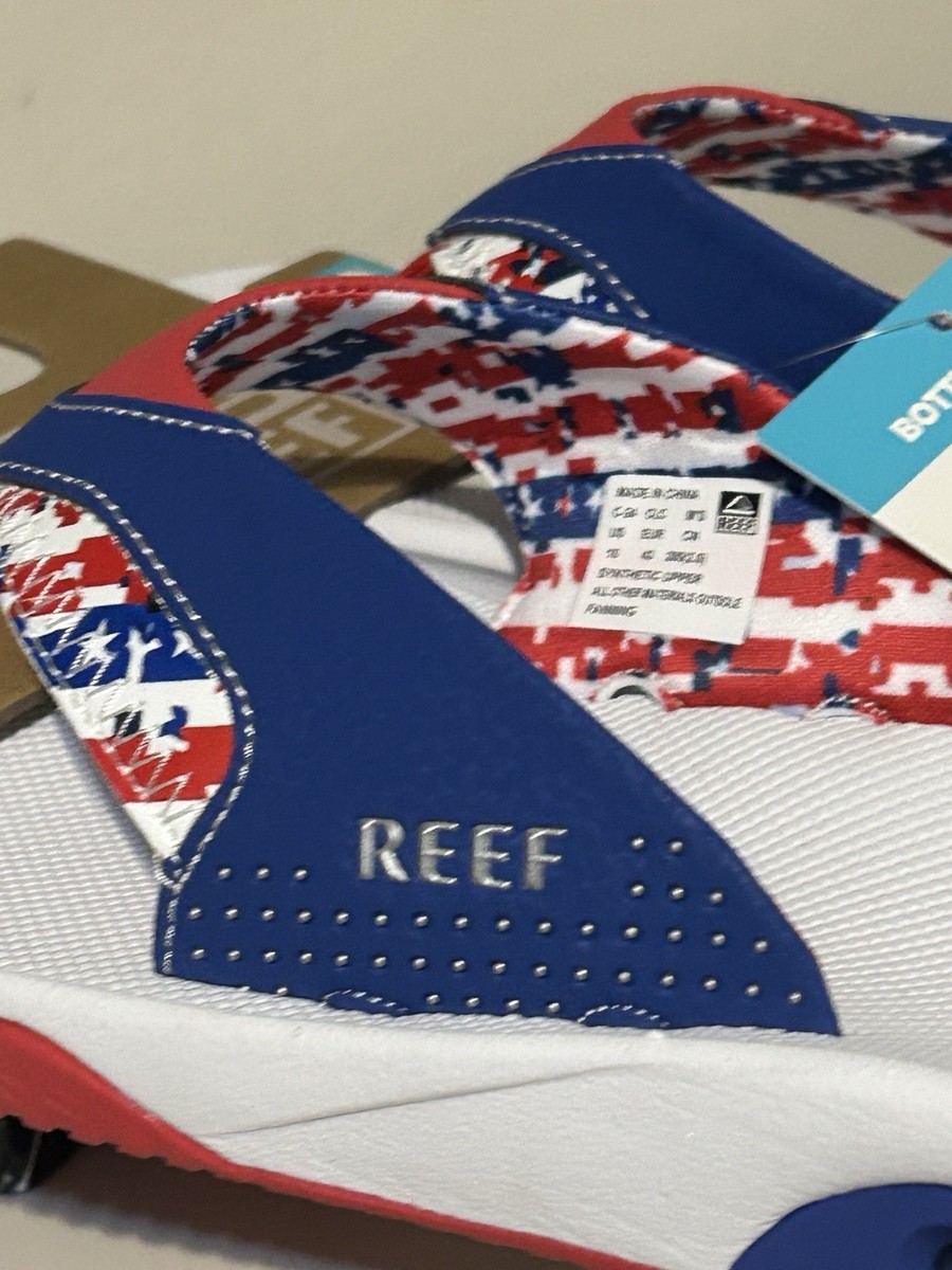 Reef Men\'s Fanning - Patriotic Red/White/Blue 10 NWT IN PACKAGE Reef Fanning Flip Flop Mens 10 Patriotic Red White Blue USA  main image 3
