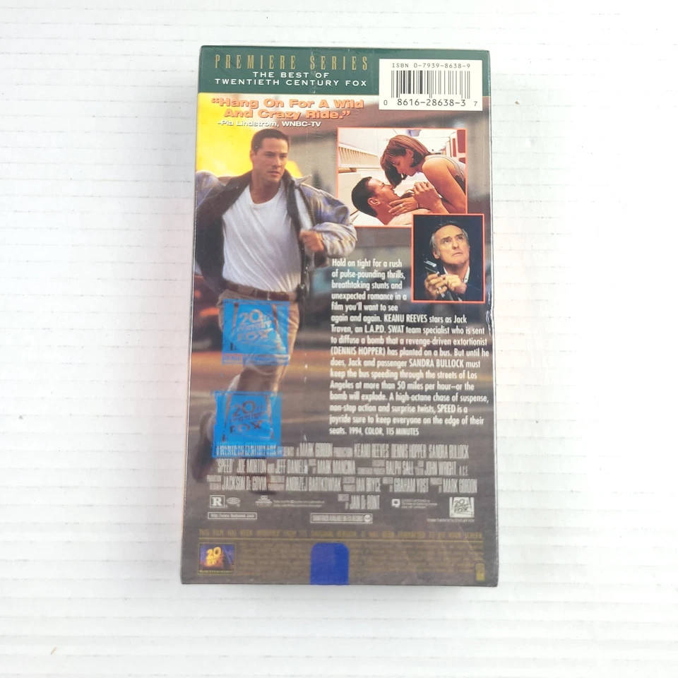 Speed VHS Movie Tape Action Keanu Reeves Sandra Bullock New Sealed — 第 2/2 张图片