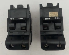 Lot of 2 FPE 100 Amp 2 Pole Circuit Breaker