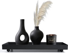 Rec Bla Matte Metal Tray, Suit for Candle Holder, Vanity Decor
