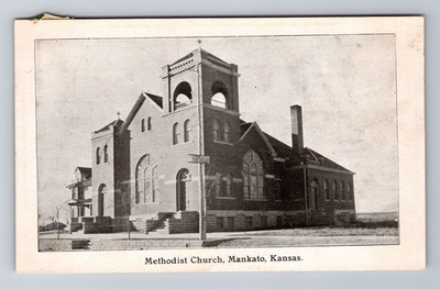 #ad #ad Mankato KS Kansas Methodist Church Religion Vintage c1914 Souvenir Postcard $0.99
