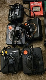 Atari 2600 4-Switch Woodgrain Console 6 Joysticks/Paddles 17 Games Bundle Tested