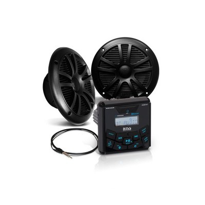 BOSS Audio Systems MCKGB450B.6 6.5 Inch Speakers & Marine Boat Gauge Stereo -...