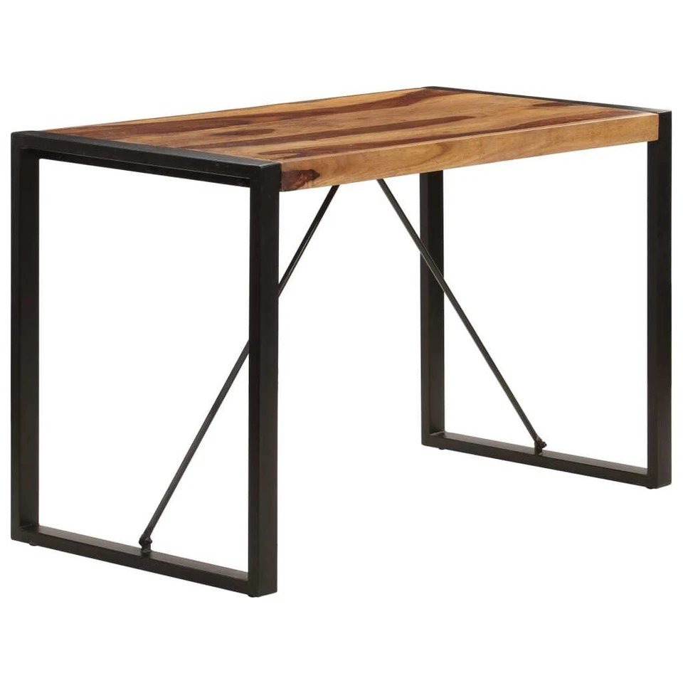 Dining Table Brown and black Solid Acacia wood 47.2 in Durable - Image 3 of 4