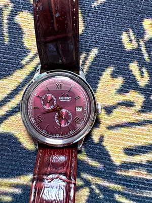 Orient Sun and Moon Automatic Brown Dial Steel Case Brown Leather Strap Date