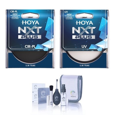 Hoya NXT Plus 58mm Multi-Coated Circular Polarizer and UV Lens Filter Kit with C