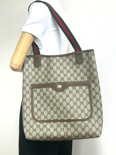 Vintage Gucci Tote Bag Shoulder Bag GG Supreme Sherry Line