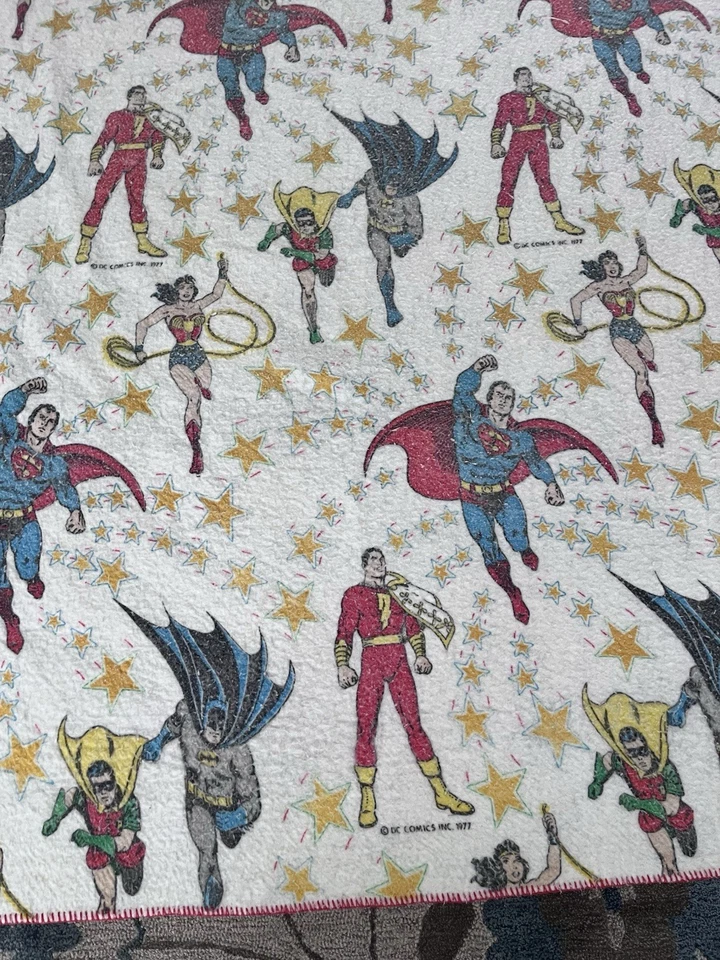 Manta de superhéroe vintage 1977 tamaño doble DC Comics Foto 3 de 4